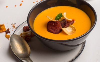 Sütőtök krémleves zöldség chipsszel